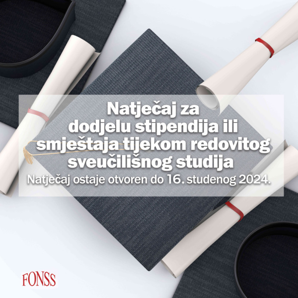 FONSS-ov natječaj za dodjelu stipendija ili smještaja