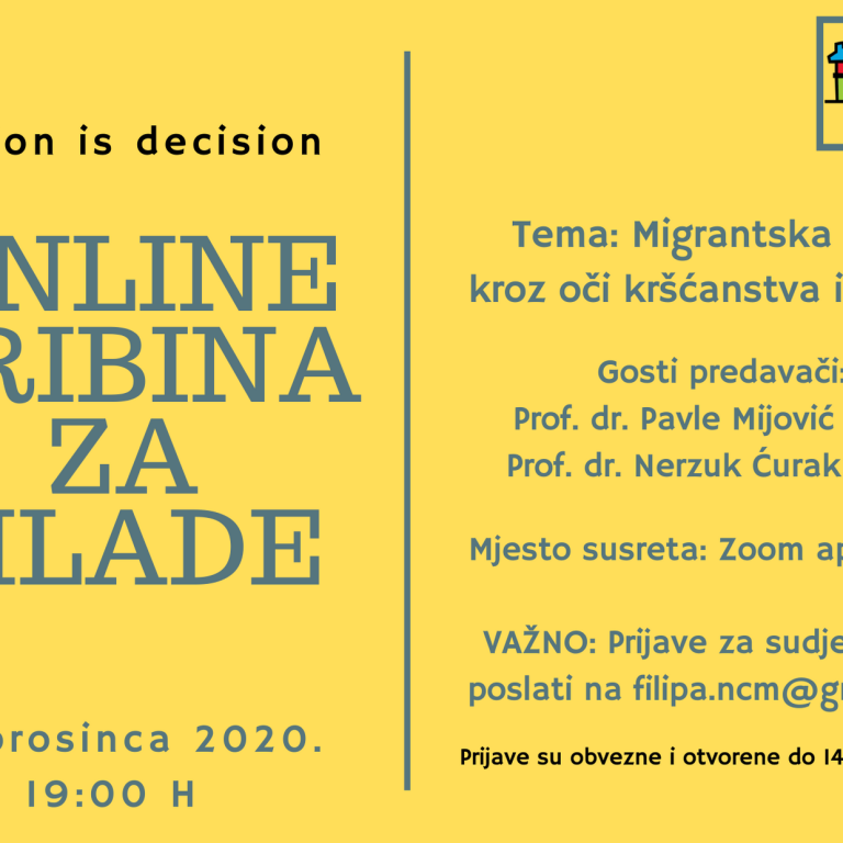 Plakat za online tribinu Demokracija