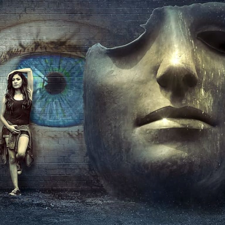 fantasy surreal mask wall